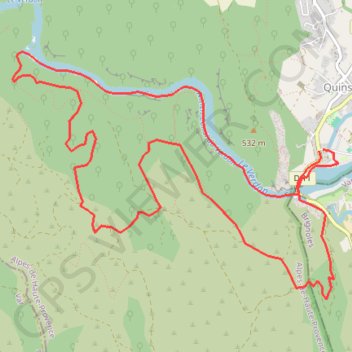 Itinéraire Quinson, Sainte Maxime, et le Sentier des Basses Gorges, distance, dénivelé, altitude, carte, profil, trace GPS