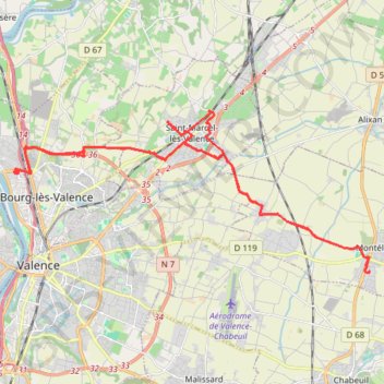 Itinéraire Saint-Marcel-lès-Valence Cyclisme, distance, dénivelé, altitude, carte, profil, trace GPS