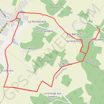 Itinéraire La femme du carrier - Tercé, distance, dénivelé, altitude, carte, profil, trace GPS