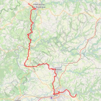 Itinéraire Savignac - Marsal, distance, dénivelé, altitude, carte, profil, trace GPS