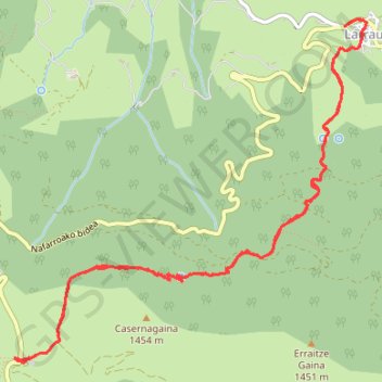 Itinéraire COL d'ERROYMENDI par la chapelle saint-Joseph, distance, dénivelé, altitude, carte, profil, trace GPS