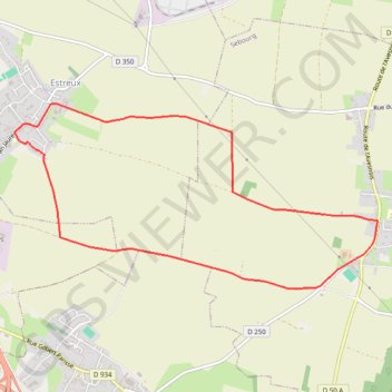 Itinéraire Balade à Estreux, distance, dénivelé, altitude, carte, profil, trace GPS