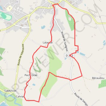 Itinéraire La bastide de Monflanquin, vue du sud - Pays de la vallée du Lot, distance, dénivelé, altitude, carte, profil, trace GPS