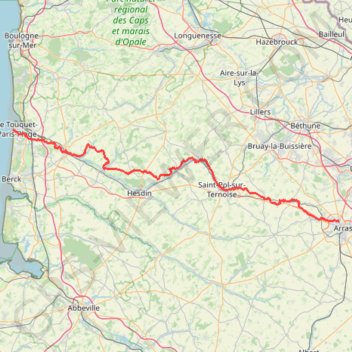 Itinéraire Arras - Le Touquet - Sainte-Catherine-Les-Arras, distance, dénivelé, altitude, carte, profil, trace GPS
