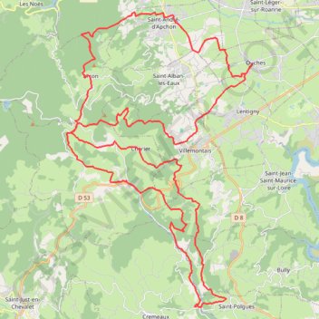 Itinéraire La Ouchoise - Ouches, distance, dénivelé, altitude, carte, profil, trace GPS