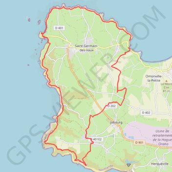 Itinéraire Le Cap de la Hague, distance, dénivelé, altitude, carte, profil, trace GPS