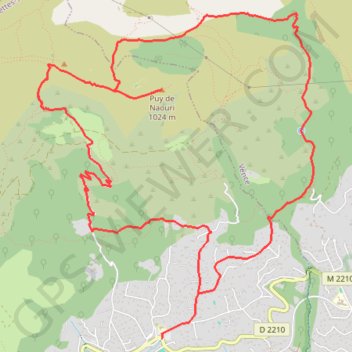 Itinéraire Puy de Naouri, distance, dénivelé, altitude, carte, profil, trace GPS