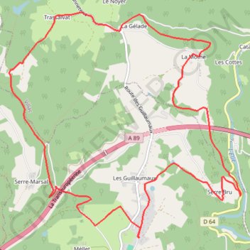 Itinéraire Beauregard Viaduc de l'Elle, distance, dénivelé, altitude, carte, profil, trace GPS