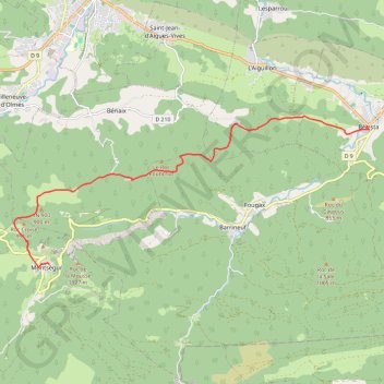 Itinéraire Belesta Montsegur, distance, dénivelé, altitude, carte, profil, trace GPS