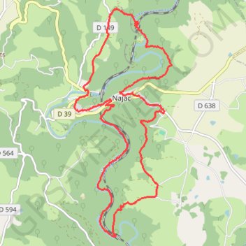 Itinéraire Autour de najac, distance, dénivelé, altitude, carte, profil, trace GPS