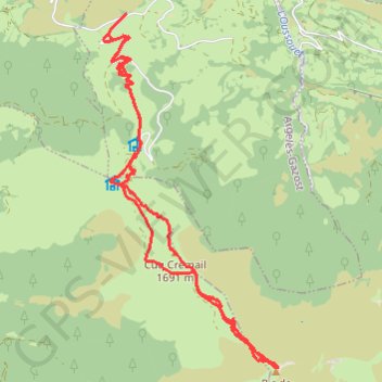 Itinéraire Pic de L'Oussouet par le Cucq Crémail, distance, dénivelé, altitude, carte, profil, trace GPS