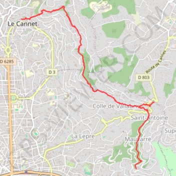 Itinéraire Canal de la Siagne, distance, dénivelé, altitude, carte, profil, trace GPS