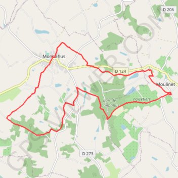 Itinéraire Autour de Monbahus, distance, dénivelé, altitude, carte, profil, trace GPS