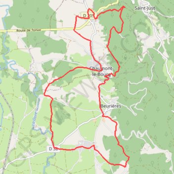 Itinéraire Randonnée à Chaumont-le-Bourg, distance, dénivelé, altitude, carte, profil, trace GPS