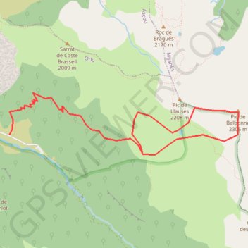 Itinéraire Pic de Balbonne depuis le Fanguil, distance, dénivelé, altitude, carte, profil, trace GPS