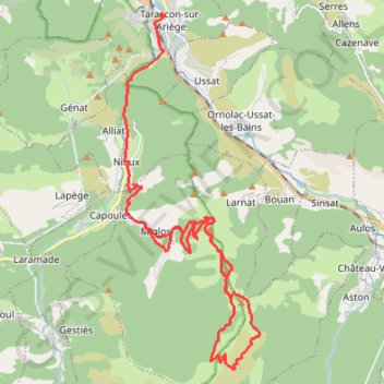 Itinéraire Roc de Miglos, distance, dénivelé, altitude, carte, profil, trace GPS