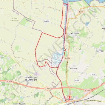 Itinéraire Semi Marathon Courir en Baie, distance, dénivelé, altitude, carte, profil, trace GPS