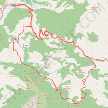 Itinéraire VALLE DE BENASQUE 3: CASTEJÓN DE SOS-Bisaurri-Gabás-Abella-C..., distance, dénivelé, altitude, carte, profil, trace GPS
