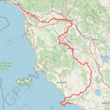 Itinéraire Tuscany-Trail-2019, distance, dénivelé, altitude, carte, profil, trace GPS