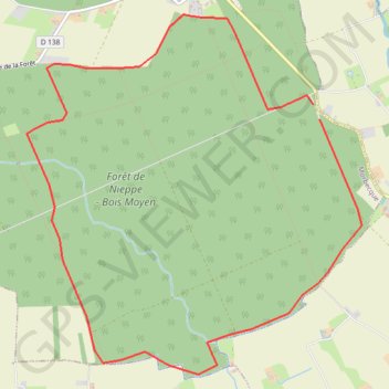 Itinéraire Forêt de Nieppe - Bois Moyen, distance, dénivelé, altitude, carte, profil, trace GPS