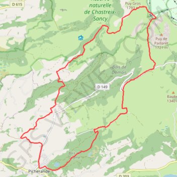 Itinéraire Murol-Fontaine salée, distance, dénivelé, altitude, carte, profil, trace GPS