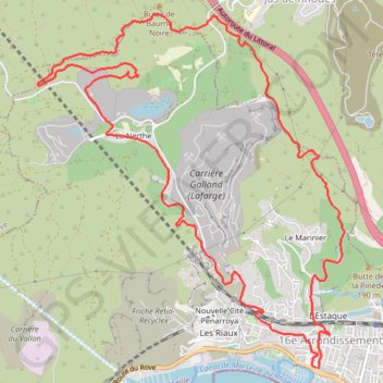 Itinéraire Estaque - La Nerte - Le Marinier, distance, dénivelé, altitude, carte, profil, trace GPS