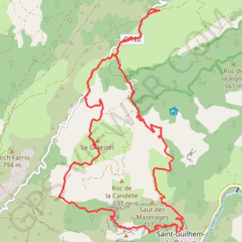 Itinéraire Saint-Guilhem-Le-Désert - Mas Aubert, distance, dénivelé, altitude, carte, profil, trace GPS
