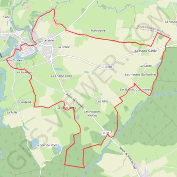 Itinéraire Boucle de Vouvant, distance, dénivelé, altitude, carte, profil, trace GPS