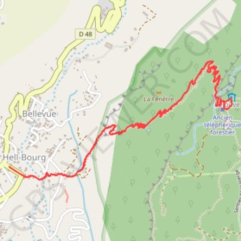 Itinéraire RandoPitons.re #1599 - De Hell Bourg au Gîte de Bélouve, distance, dénivelé, altitude, carte, profil, trace GPS
