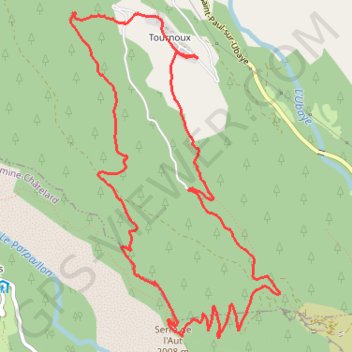 Itinéraire Serre de l'Aut, distance, dénivelé, altitude, carte, profil, trace GPS
