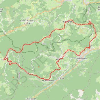 Itinéraire VTT SETOUX VANOSC-10811291, distance, dénivelé, altitude, carte, profil, trace GPS