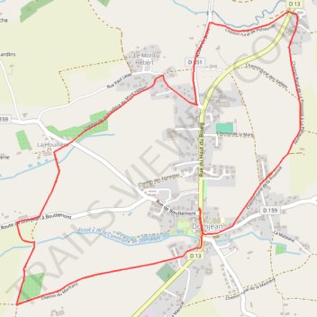 Itinéraire Passons par l'école vers le haut du bourg, distance, dénivelé, altitude, carte, profil, trace GPS