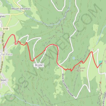 Itinéraire Grand Colombier, distance, dénivelé, altitude, carte, profil, trace GPS