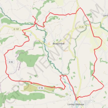 Itinéraire Vente Roulleaux, Le Tertre, Lonlay-l'Abbaye, distance, dénivelé, altitude, carte, profil, trace GPS