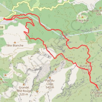 Itinéraire Garlaban par col du tube, distance, dénivelé, altitude, carte, profil, trace GPS