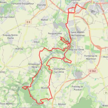 Itinéraire Les 3 forêts - Ifs, distance, dénivelé, altitude, carte, profil, trace GPS