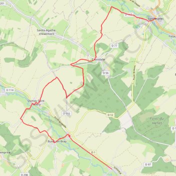 Itinéraire Au cœur du Talou - De Londinières à Mesnières-en-Bray, distance, dénivelé, altitude, carte, profil, trace GPS