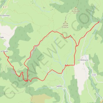 Itinéraire le pouget - cascade faillitoux-15883911, distance, dénivelé, altitude, carte, profil, trace GPS