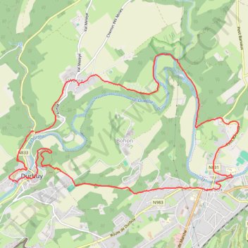 Itinéraire Barvaux Durbuy, distance, dénivelé, altitude, carte, profil, trace GPS