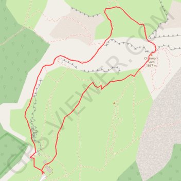 Itinéraire Charmant Som en boucle (Chartreuse), distance, dénivelé, altitude, carte, profil, trace GPS