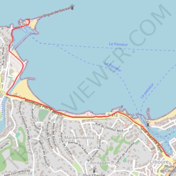 Itinéraire Le Fort de Socoa à Ciboure, distance, dénivelé, altitude, carte, profil, trace GPS