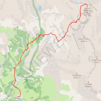 Itinéraire Grand Pinier, distance, dénivelé, altitude, carte, profil, trace GPS