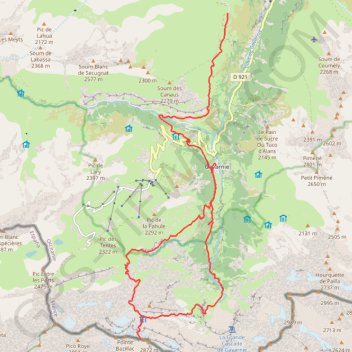 Itinéraire Pyrénées - Gavarnie, distance, dénivelé, altitude, carte, profil, trace GPS