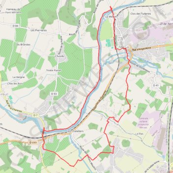 Itinéraire Nersac_circuit de Nersac, distance, dénivelé, altitude, carte, profil, trace GPS