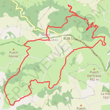 Itinéraire Plateau du Levezou - Aveyron, distance, dénivelé, altitude, carte, profil, trace GPS