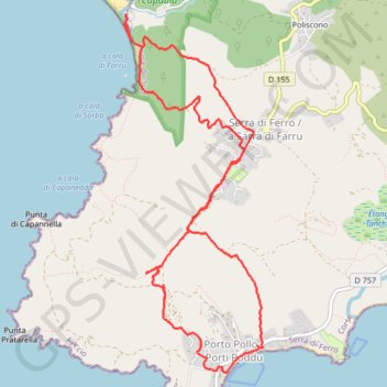 Itinéraire Cupabia - Portopollo, distance, dénivelé, altitude, carte, profil, trace GPS