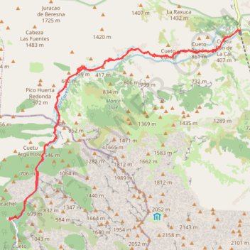 Itinéraire Espagne route du rio cares, distance, dénivelé, altitude, carte, profil, trace GPS
