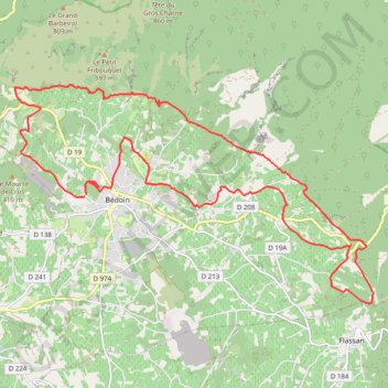 Itinéraire Bédoin au pied du Mont Ventoux, distance, dénivelé, altitude, carte, profil, trace GPS