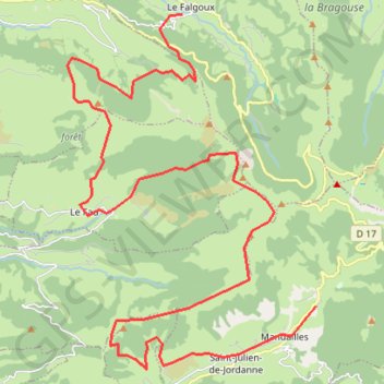 Itinéraire Falgoux Mandailles, distance, dénivelé, altitude, carte, profil, trace GPS