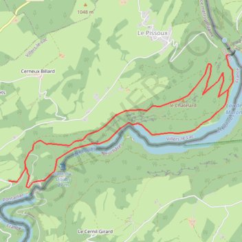 Itinéraire Le Saut du Doubs - Barrage du Châtelot - Doubs, distance, dénivelé, altitude, carte, profil, trace GPS